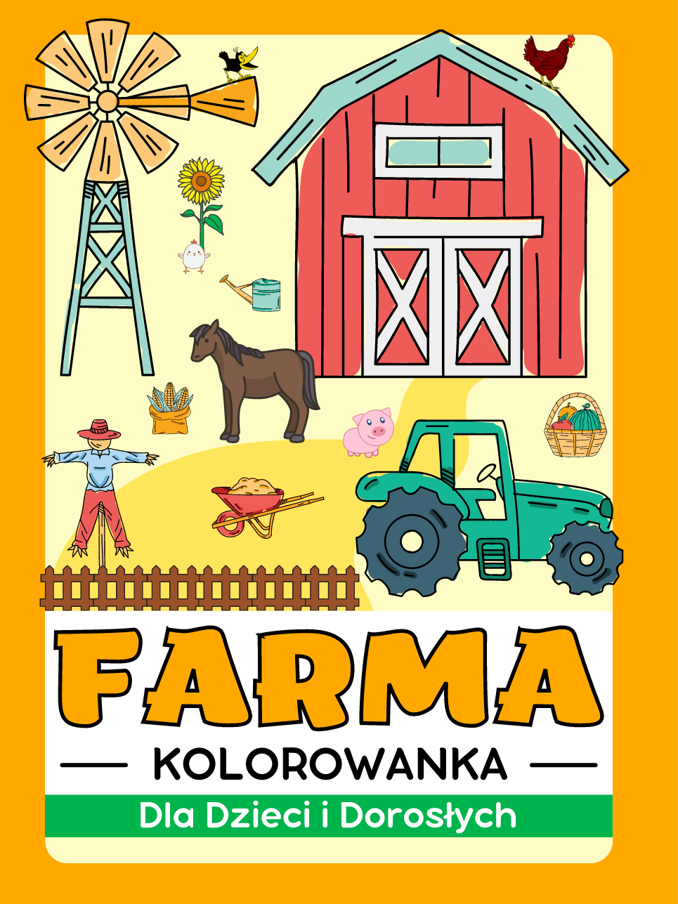 Farma (Życie na Farmie i Zwierzęta) Kolorowanka dla Dzieci i Dorosłych