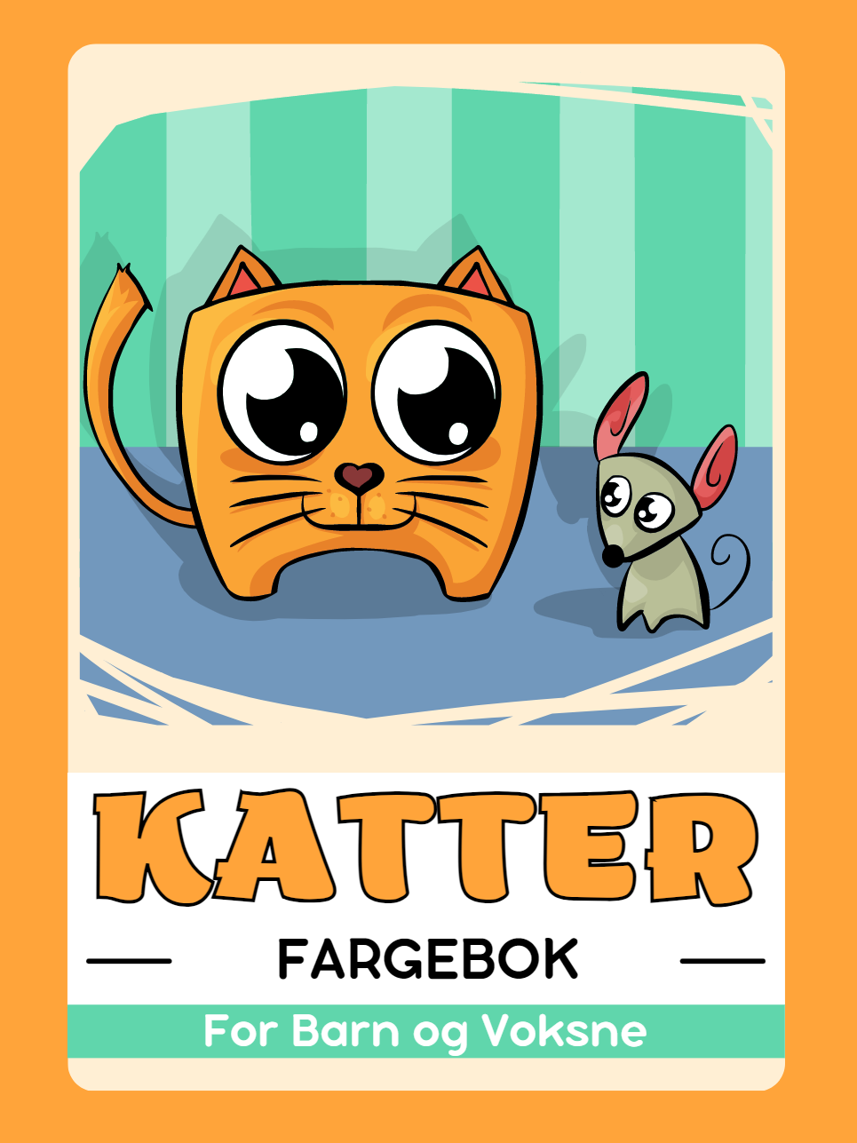 Katter og Kattunger Fargebok for Barn og Voksne