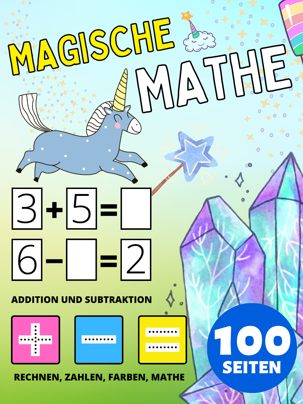 Vorschule Magische Mathe Aktivitätsbuch für Kinder ab 2 Jahre, Addition und Subtraktion, Plus und Minus