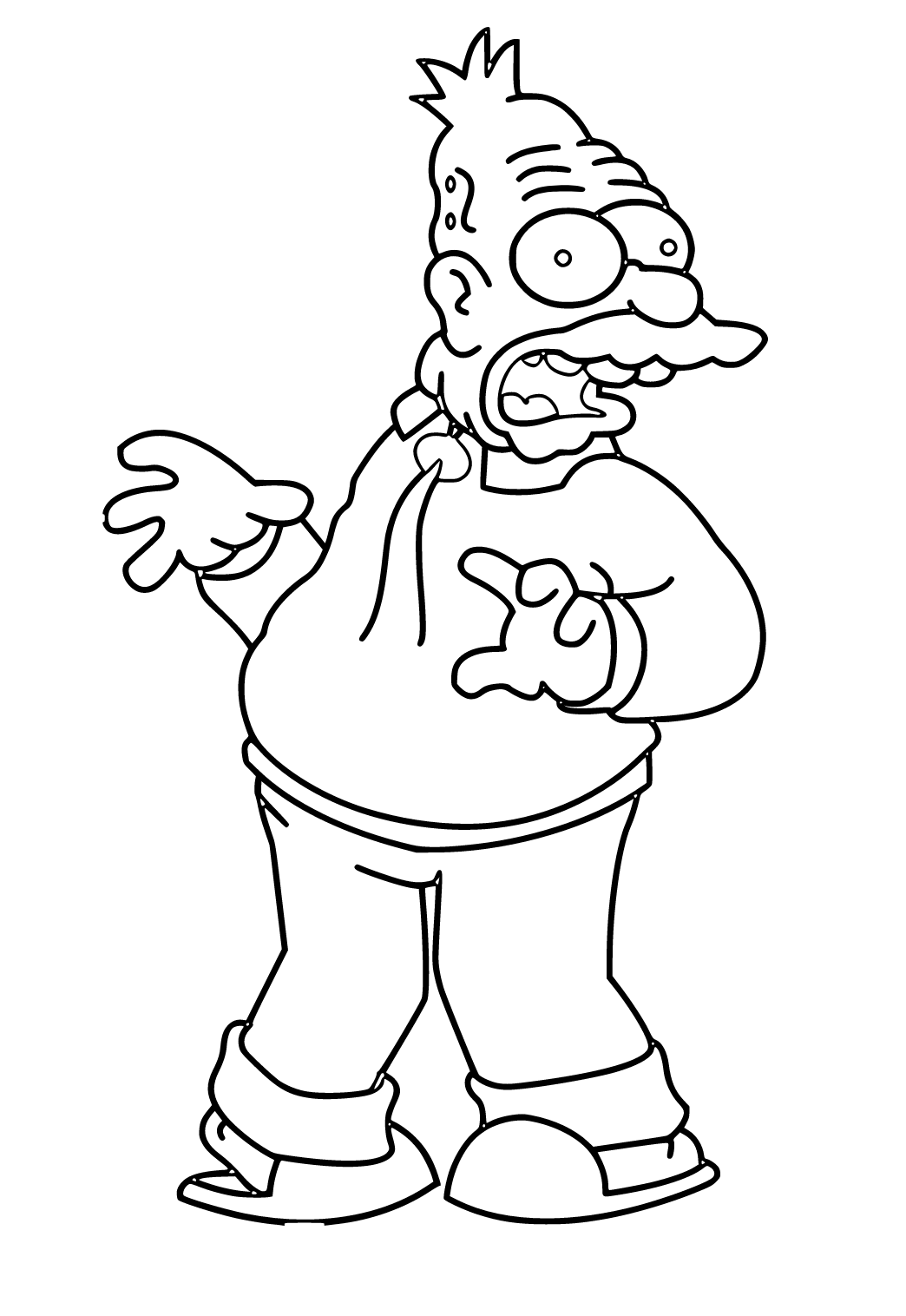 Free Printable Simpsons Grandfather Coloring Page, Sheet and Picture