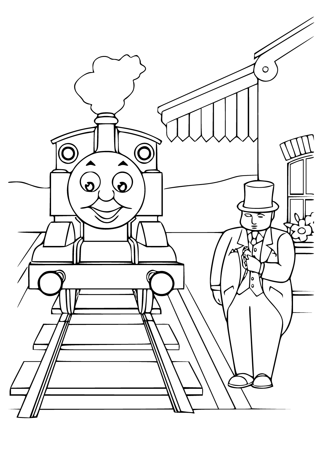 Dibujo e Imagen Thomas el Tren Partida para Colorear y Imprimir Gratis para  Adultos, Niñas y Niños 