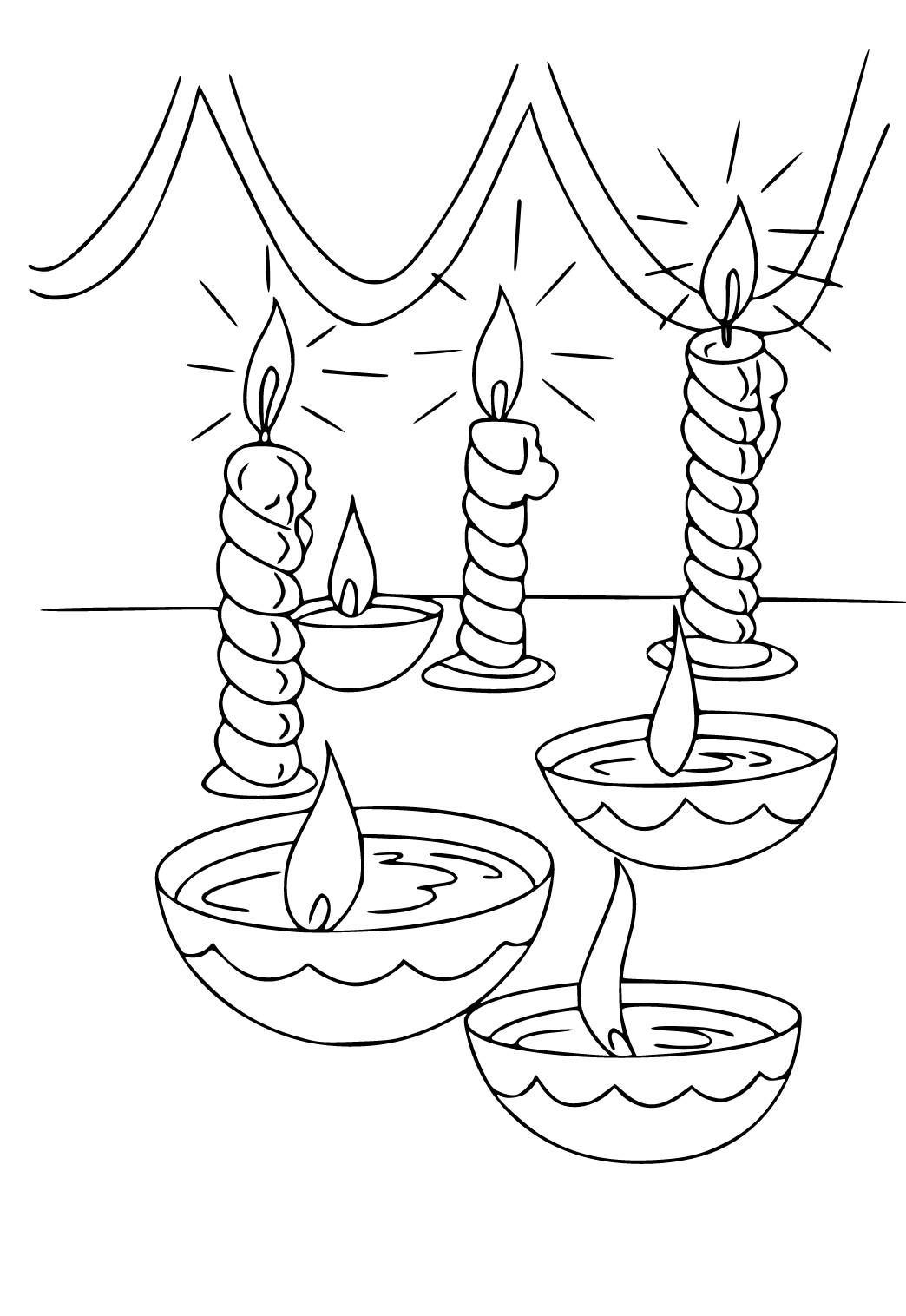 Desenho de Dama com uma vela para Colorir - Colorir.com