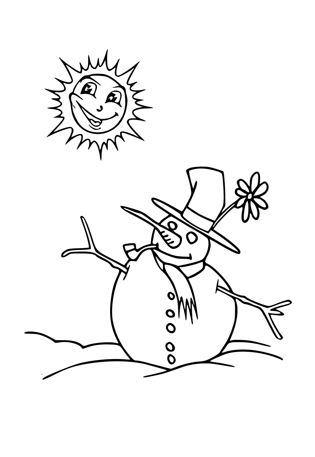 Dibujo e Imagen Diciembre Sol para Colorear y Imprimir Gratis para Adultos,  Niñas y Niños 