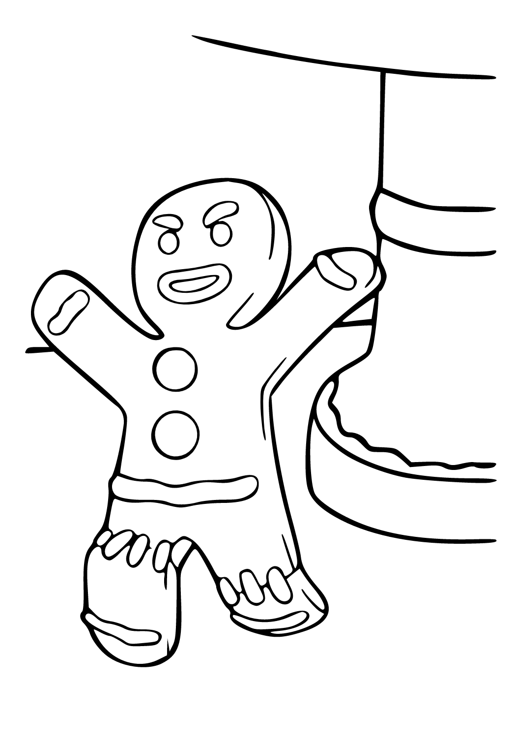 shrek gingerbread man coloring page