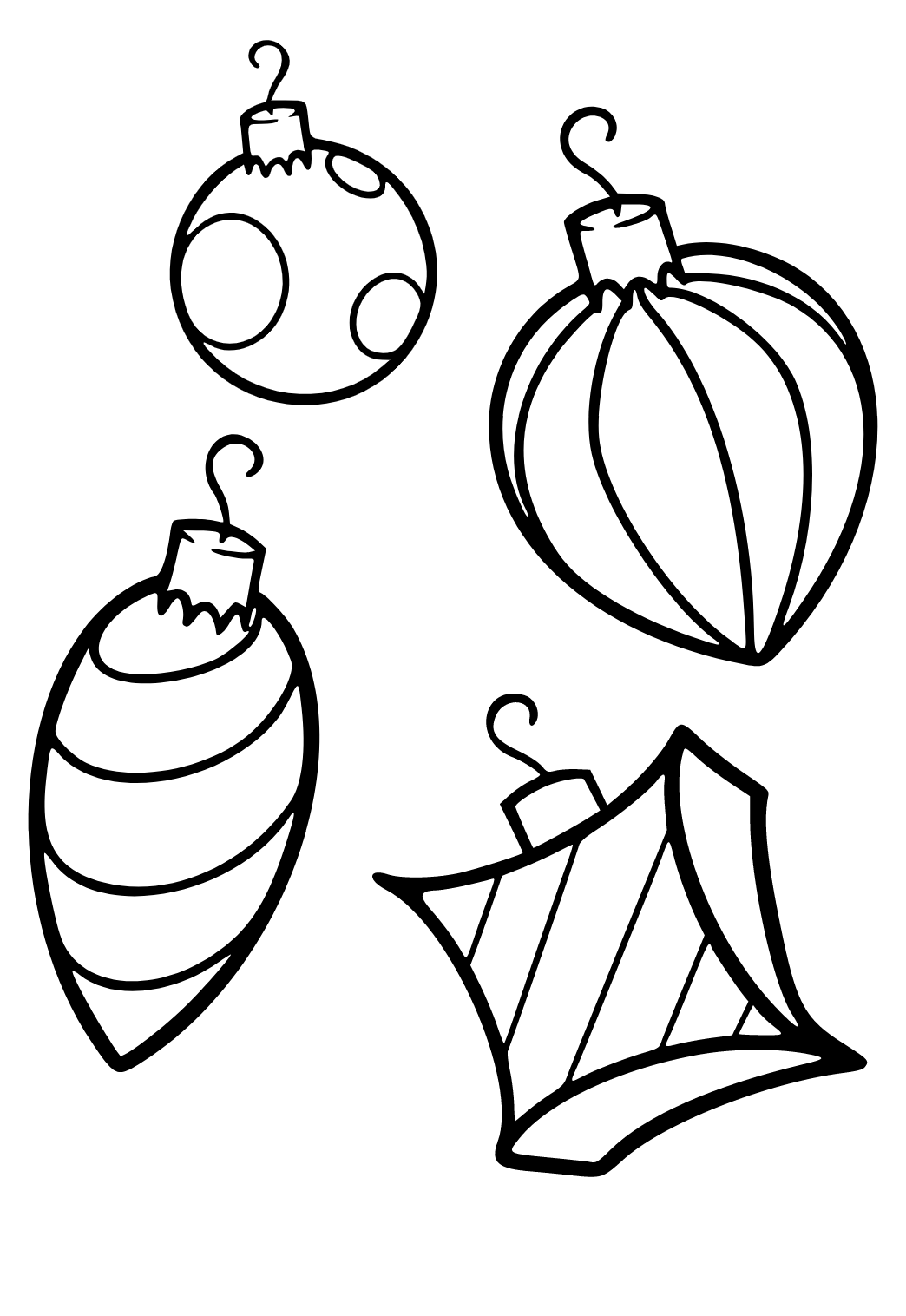 Free Printable Christmas Ornaments Shapes Coloring Page, Sheet and ...