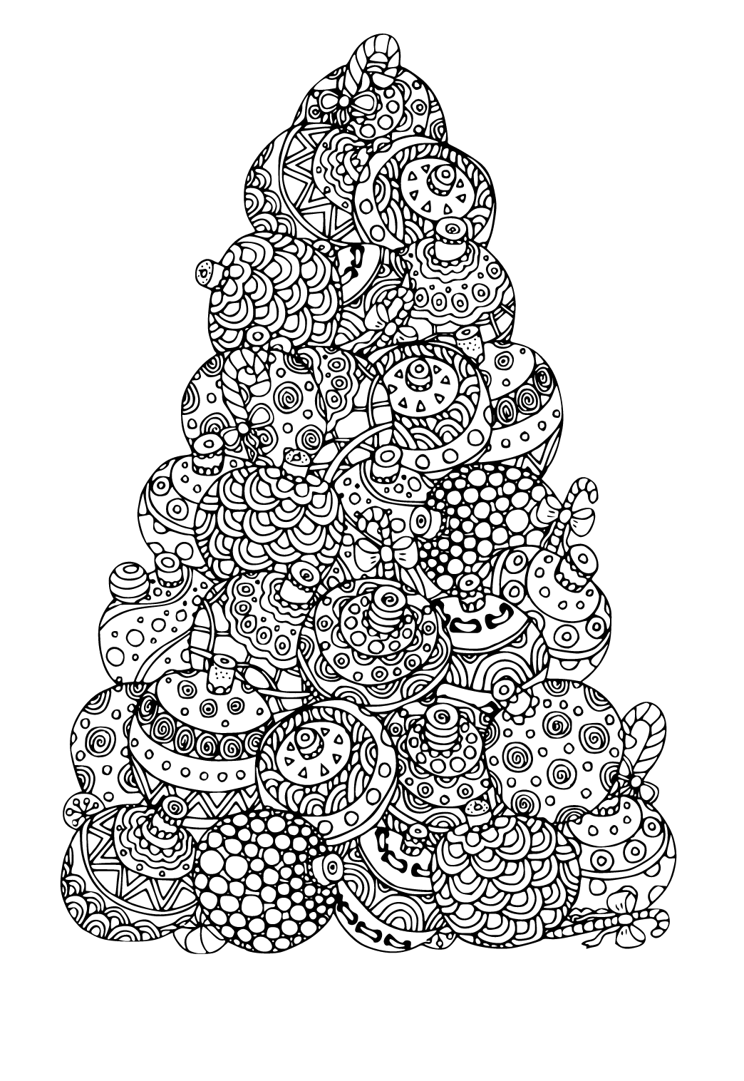 Desenho e Imagem Árvore de Natal Pirâmide para Colorir e Imprimir Grátis  para Adultos e Crianças (Meninas e Meninos) 