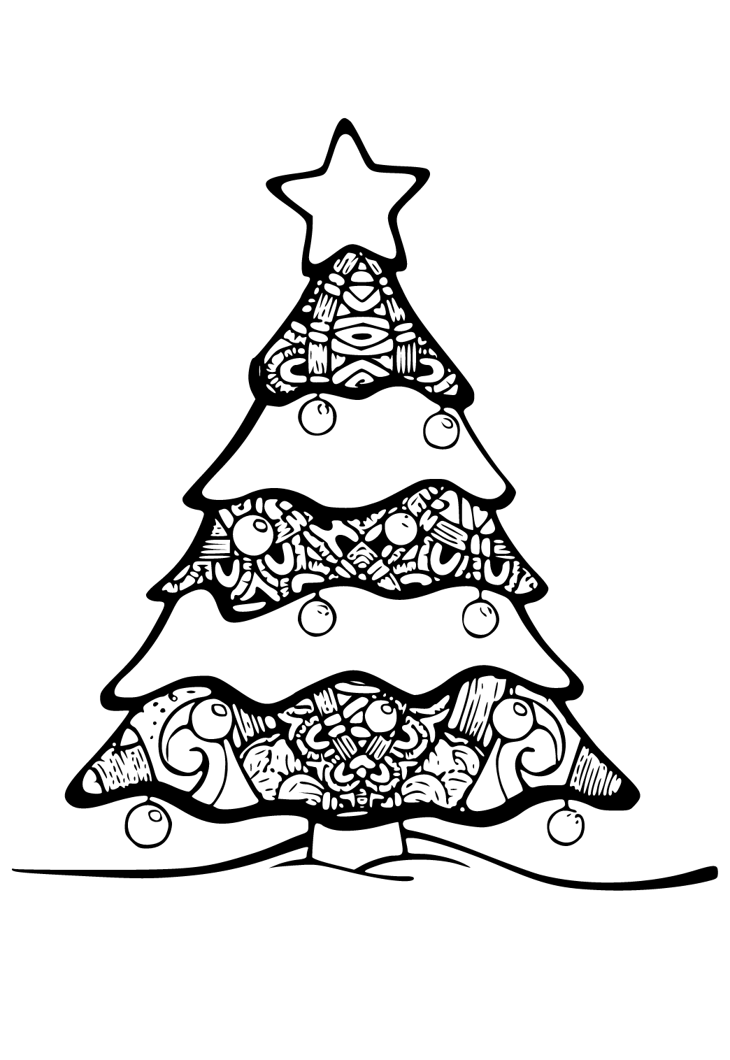 Desenho e Imagem Árvore de Natal De Madeira para Colorir e Imprimir Grátis  para Adultos e Crianças (Meninas e Meninos) 