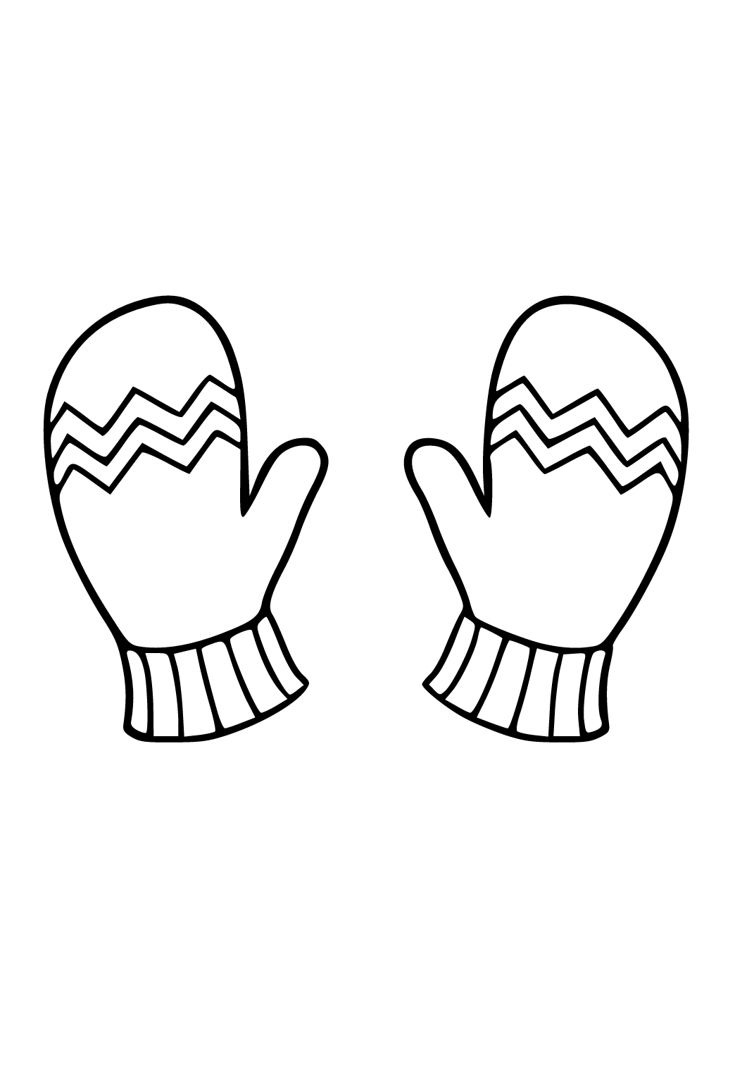 mittens clipart black and white
