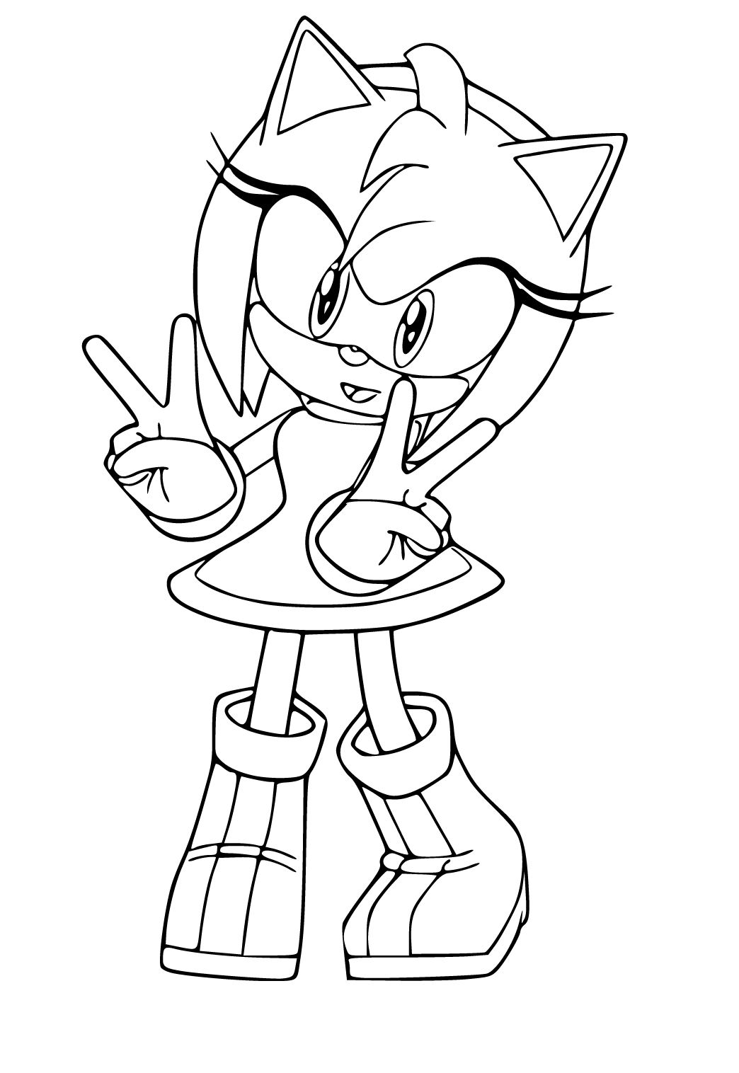 Dibujo e Imagen Sonic Amy Victoria para Colorear y Imprimir Gratis para  Adultos, Niñas y Niños 