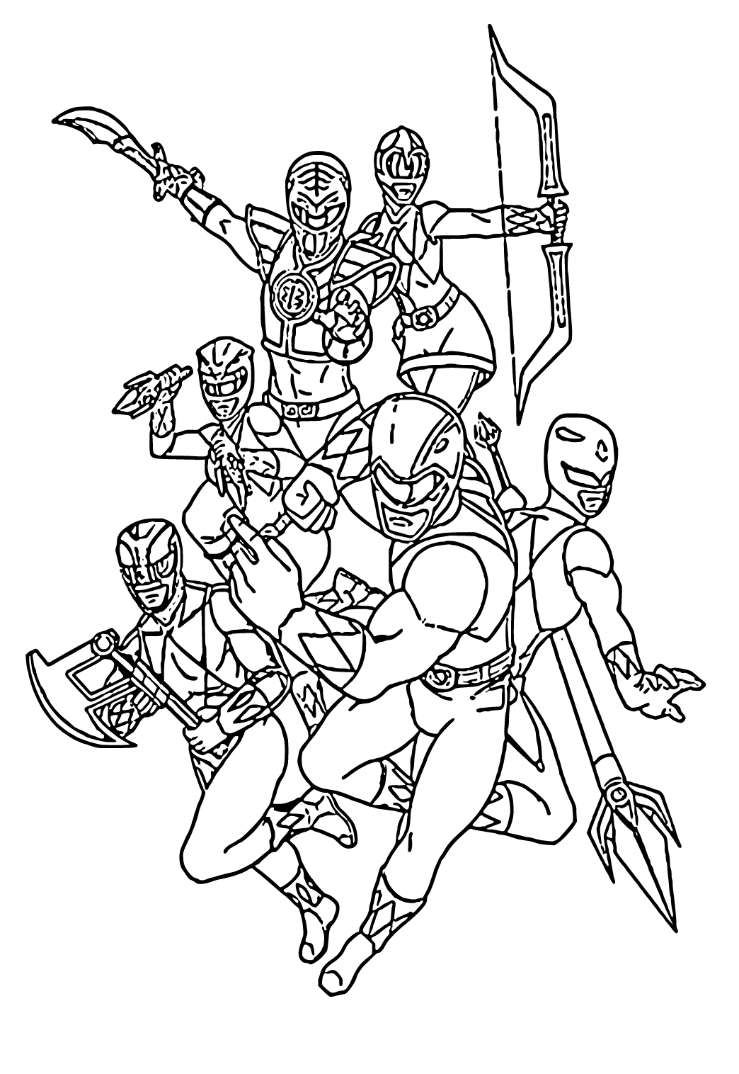 Dibujo e Imagen Power Rangers Caracteres para Colorear y Imprimir Gratis  para Adultos, Niñas y Niños 