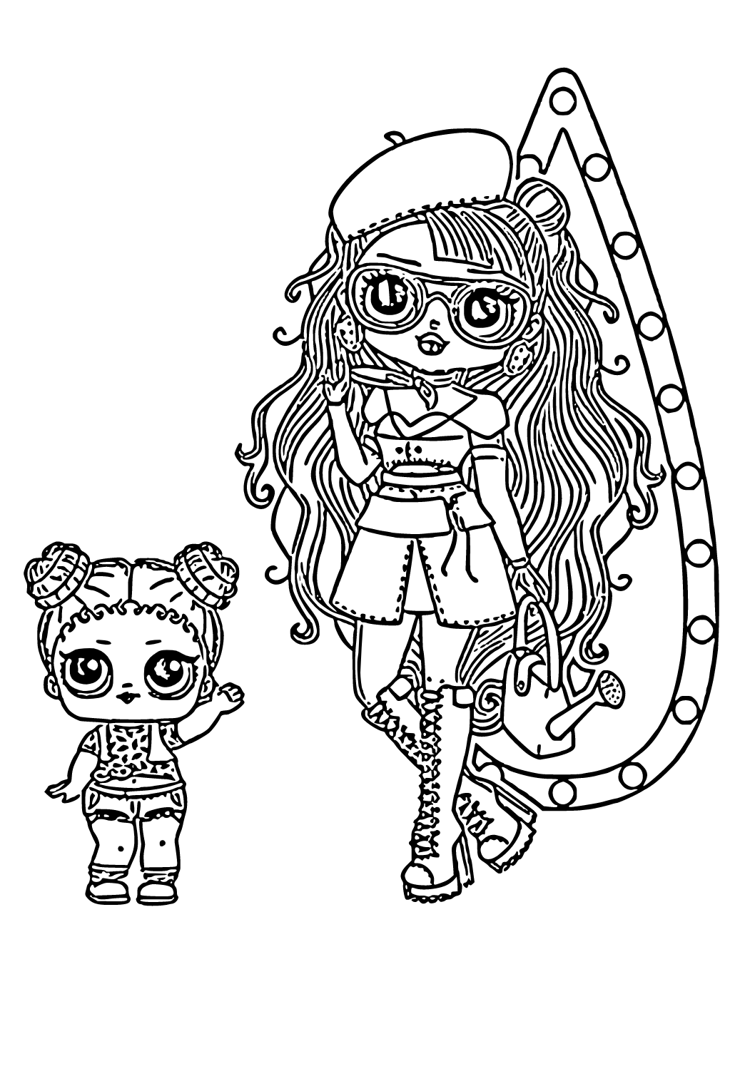 Free Printable LOL OMG Beautiful Coloring Page for Adults and Kids