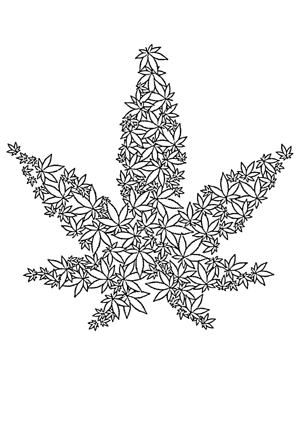 Free Printable Weed Leaves Coloring Page, Sheet And Picture For Adults And  Kids (Girls And Boys) - Babeled.Com