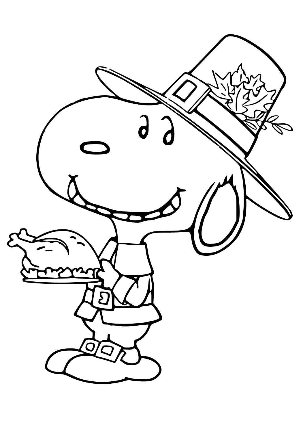 snoopy thanksgiving coloring pages