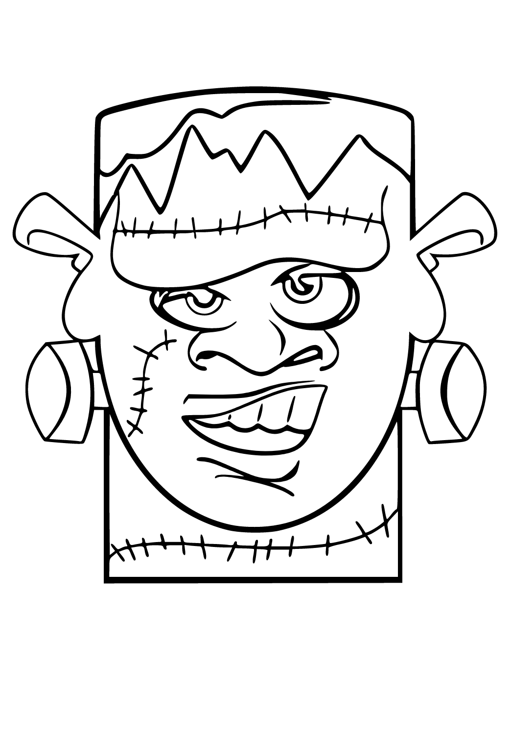 Frankenstein Head Coloring Page