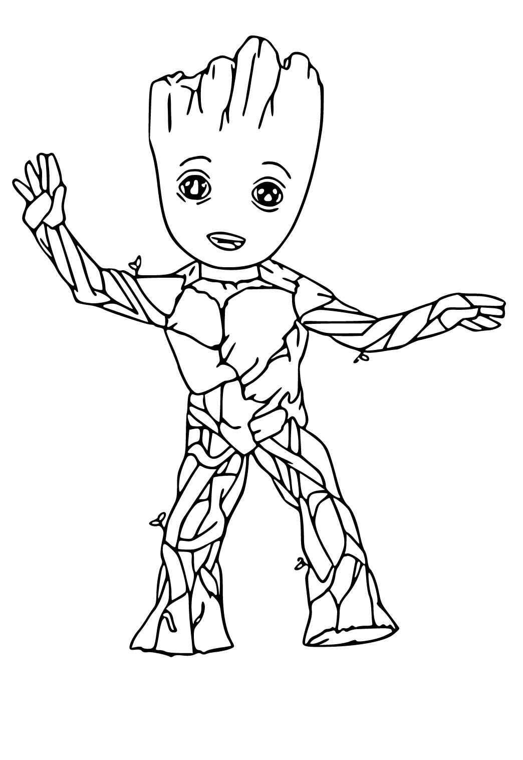 Desenhos do Groot para Imprimir e Colorir