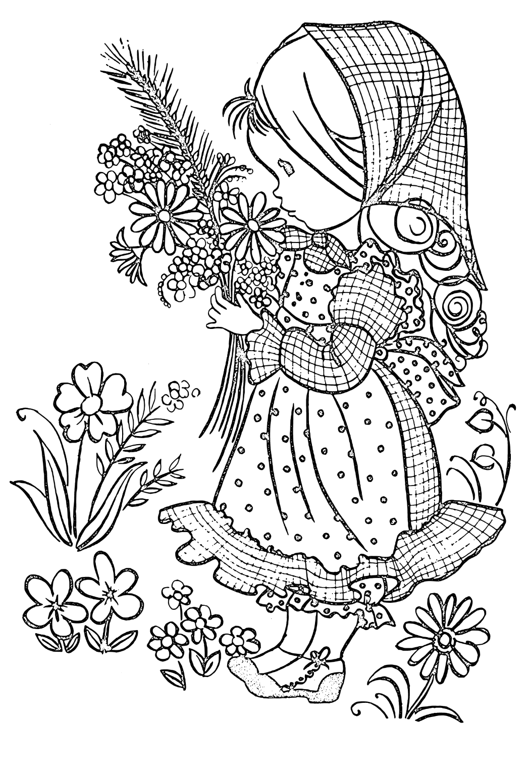 Desenho de dama de dança vintage para colorir