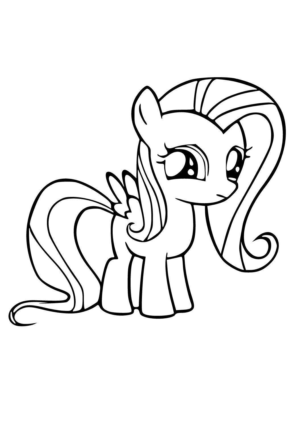 Free Printable My Little Pony Fluttershy Coloring Page, Sheet and Picture  for Adults and Kids (Girls and Boys) 