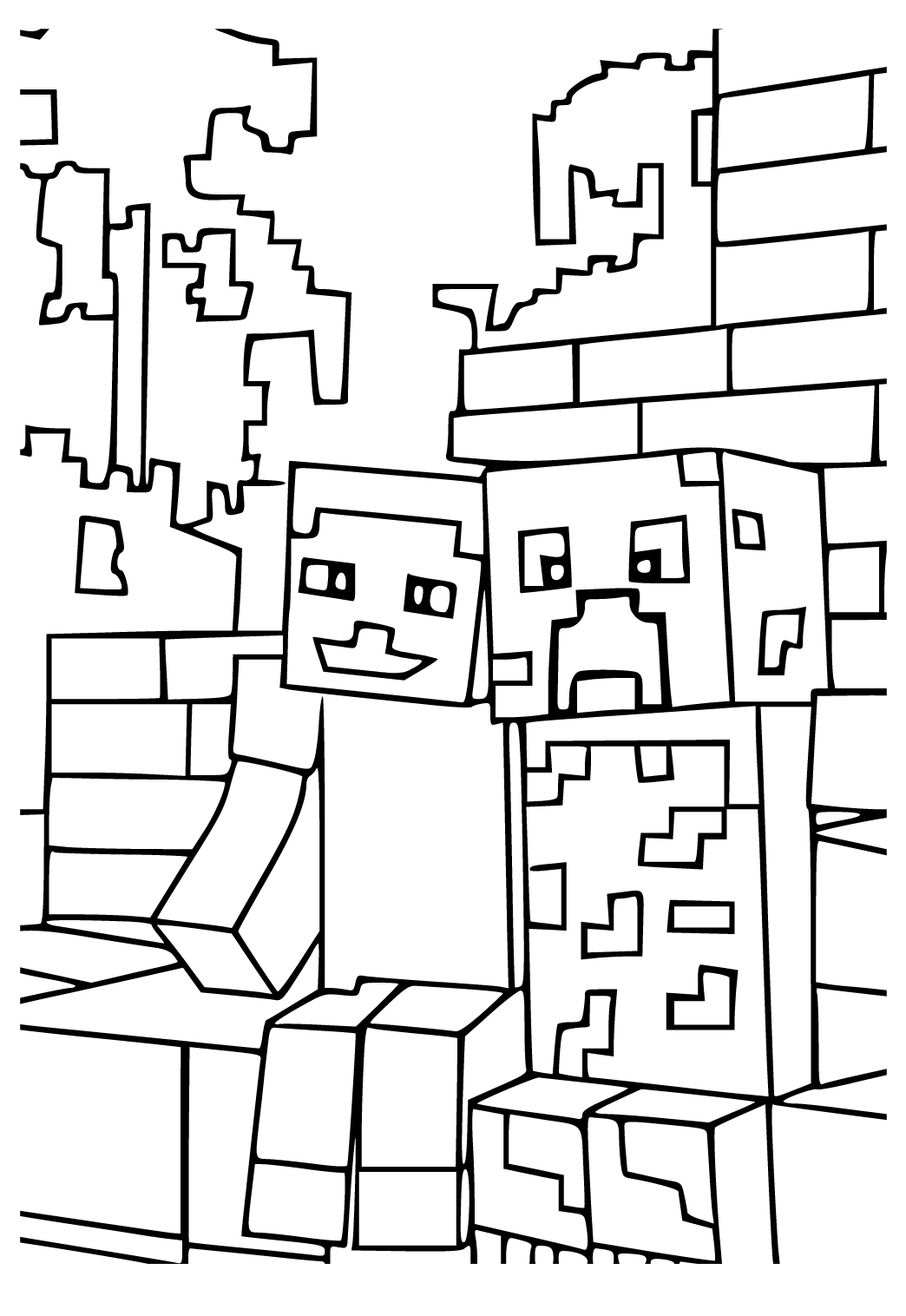 Desenho e Imagem Minecraft Papel para Colorir e Imprimir Grátis para  Adultos e Crianças (Meninas e Meninos) 