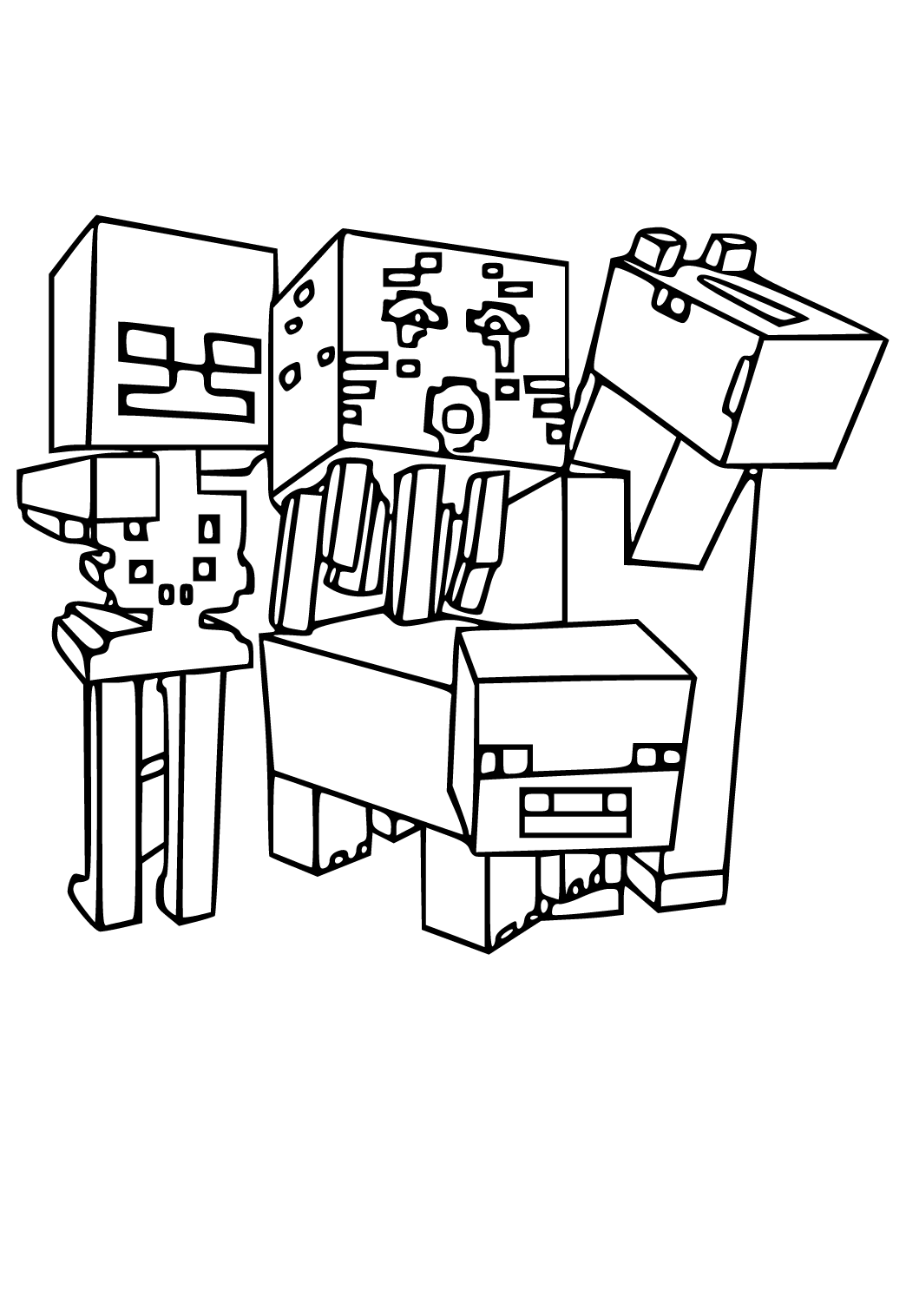 Esqueletos do Minecraft: Desenhos Para Colorir e Imprimir! (Grátis)