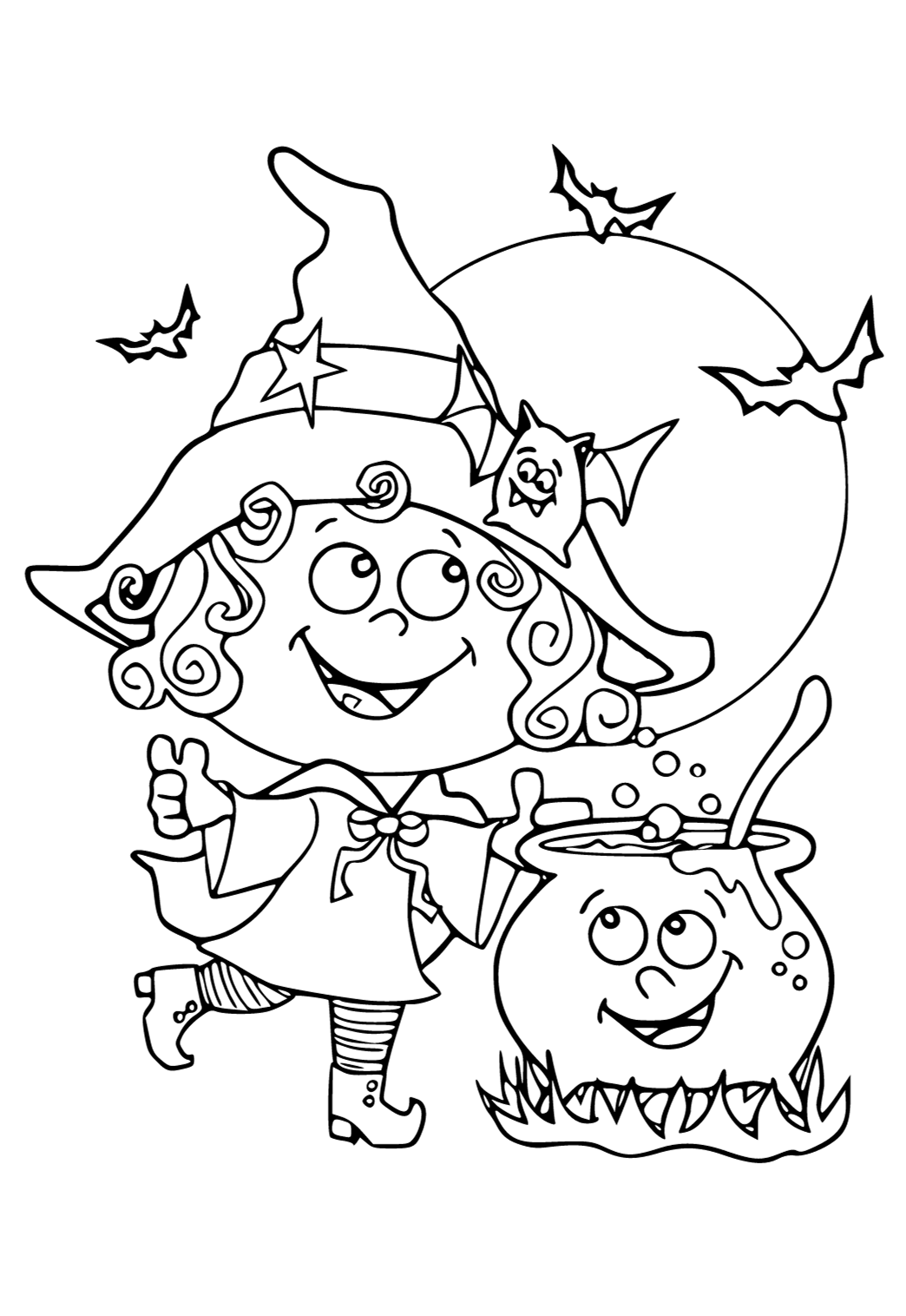 Desenho e Imagem Bruxa Desenho para Colorir e Imprimir Grátis para Adultos  e Crianças (Meninas e Meninos) 